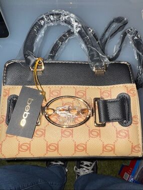 bebe monogram handle crossbody
